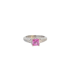 .91ct Pink Sapphire and Diamond Ring .91ct Pink Sapphire and Diamond Ring