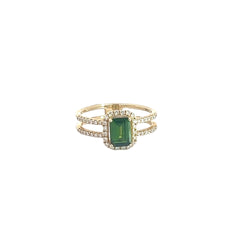 Chrome Diopside and Yellow Gold Ring Chrome Diopside and Yellow Gold Ring