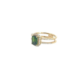 Chrome Diopside and Yellow Gold Ring Chrome Diopside and Yellow Gold Ring