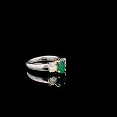Three-Stone Emerald and Diamond Ring Three-Stone Emerald and Diamond Ring