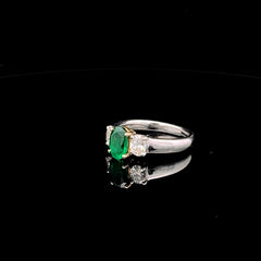 Three-Stone Emerald and Diamond Ring Three-Stone Emerald and Diamond Ring