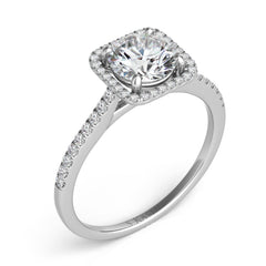 White Gold Halo Engagement Ring White Gold Halo Engagement Ring