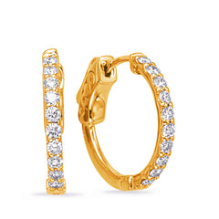 Yellow Gold Diamond Hoop Earring Yellow Gold Diamond Hoop Earring