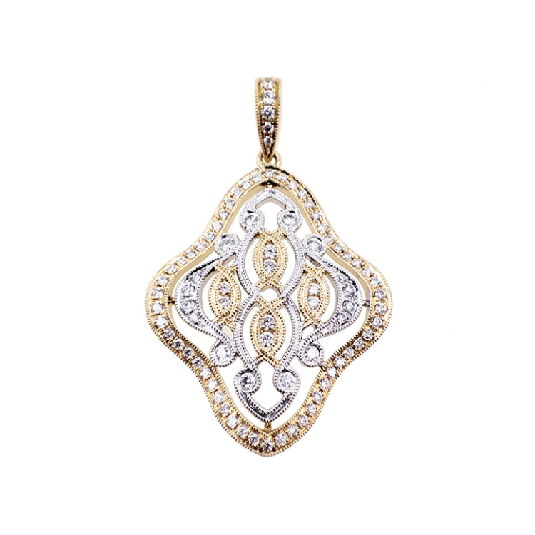 14 KT Rounds Shape White & Yellow Gold Pendant 14 KT Rounds Shape White & Yellow Gold Pendant