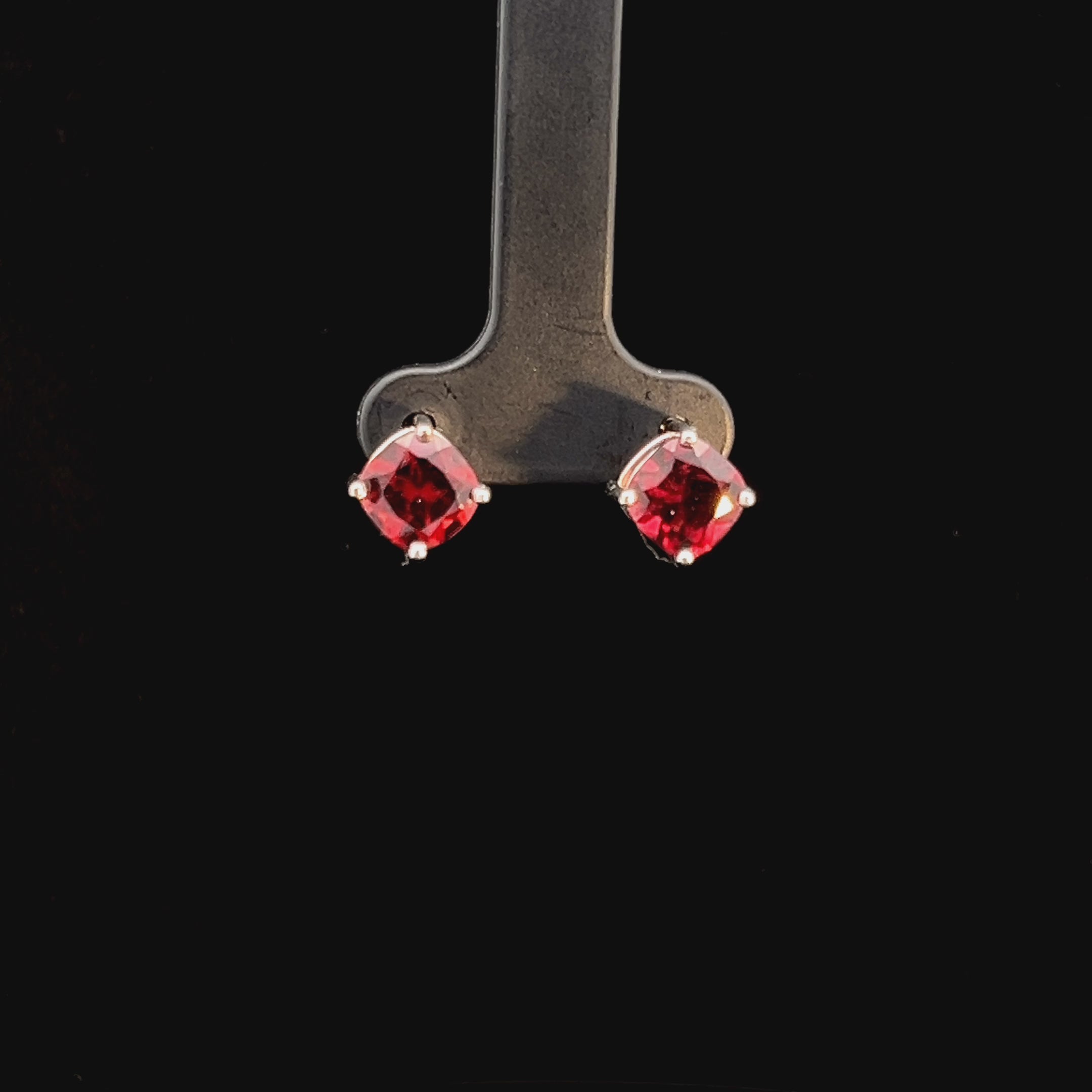 Red Garnet Stud Earrings