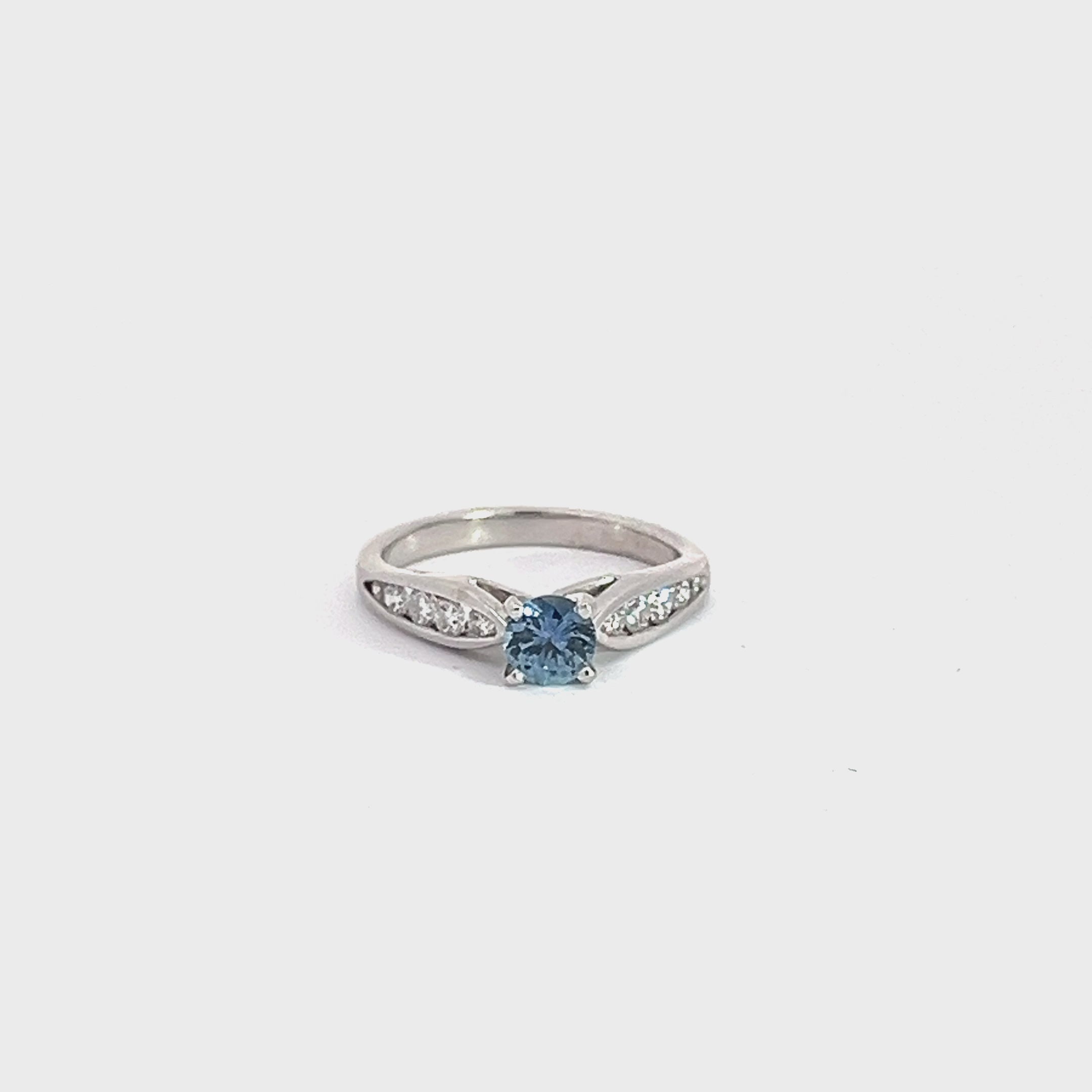 Blue Sapphire and Diamond Ring