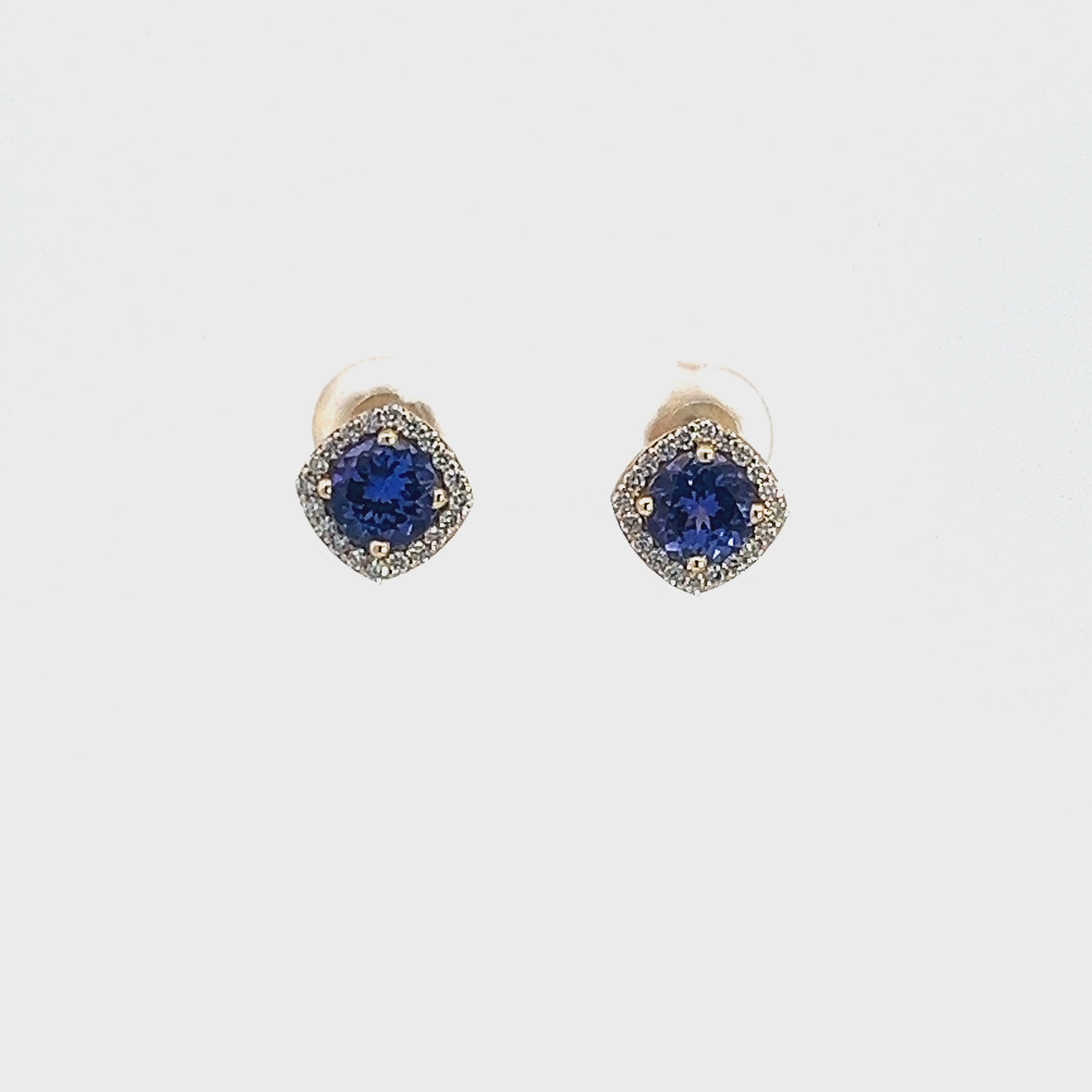 Tanzanite Halo Earrings