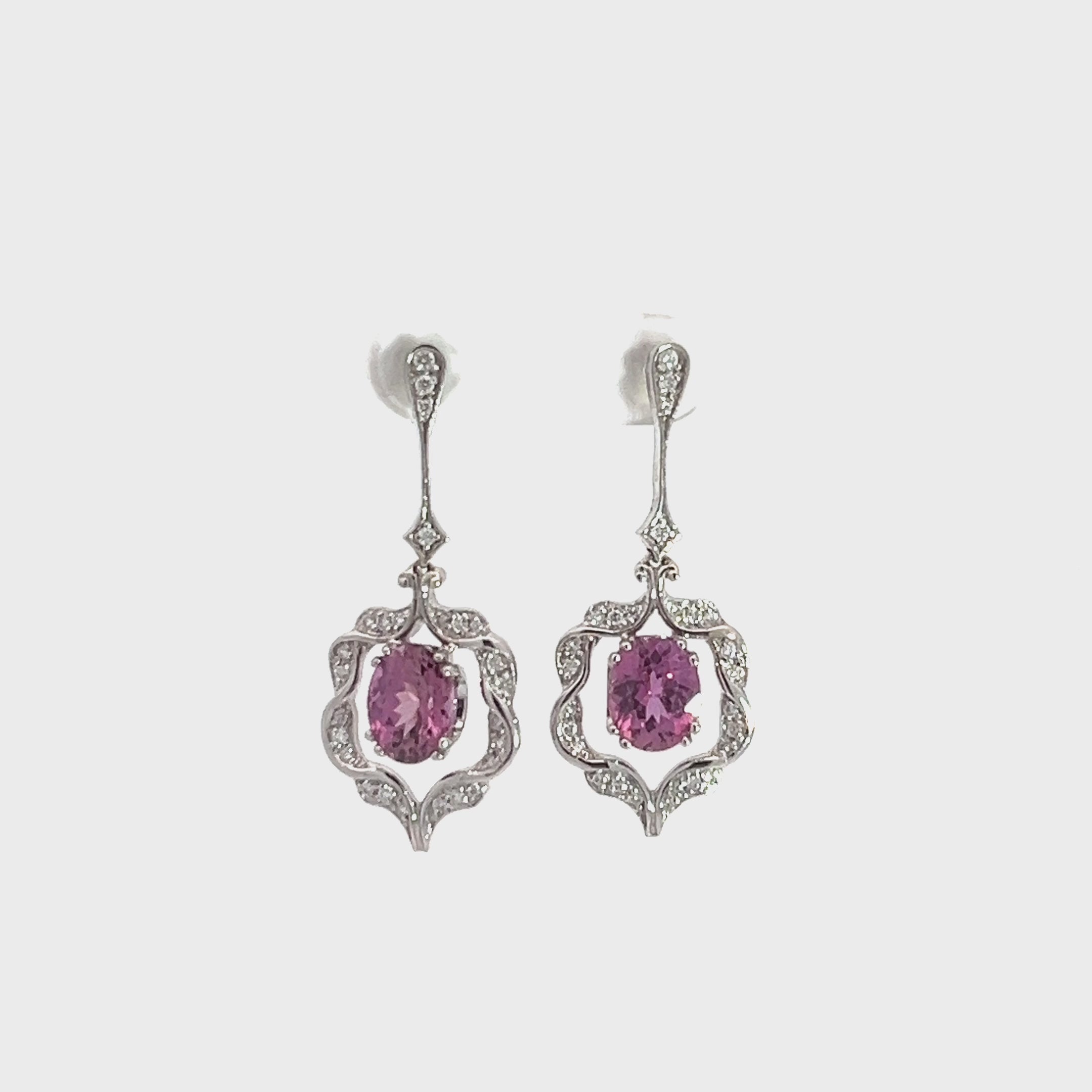 Pink Sapphire Drop Earrings