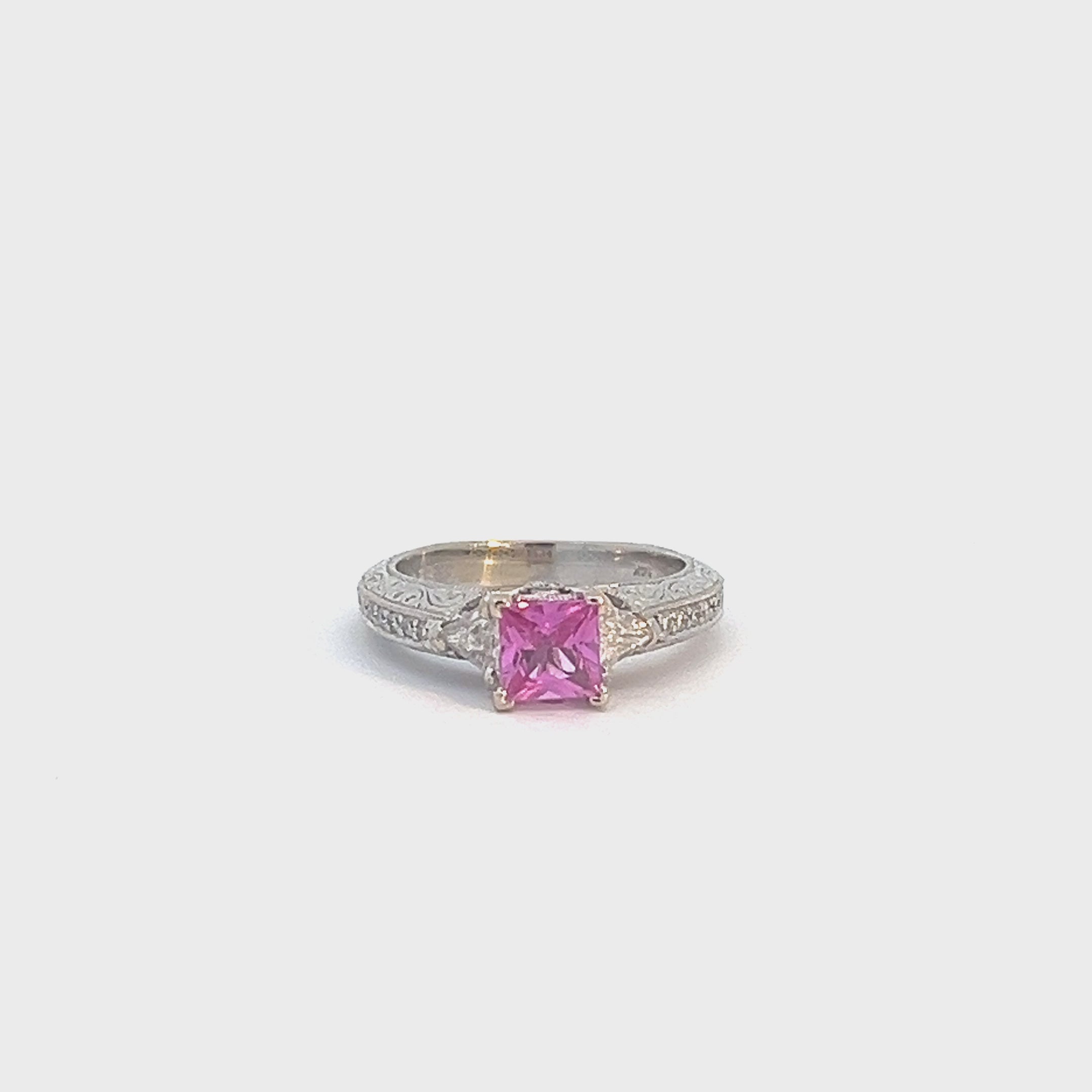 .91ct Pink Sapphire and Diamond Ring