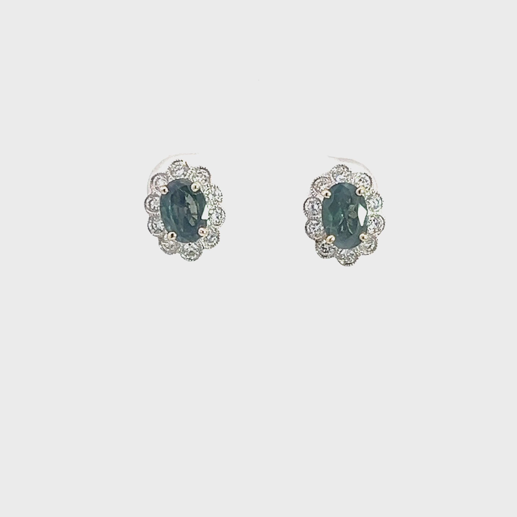 Alexandrite Halo Earrings