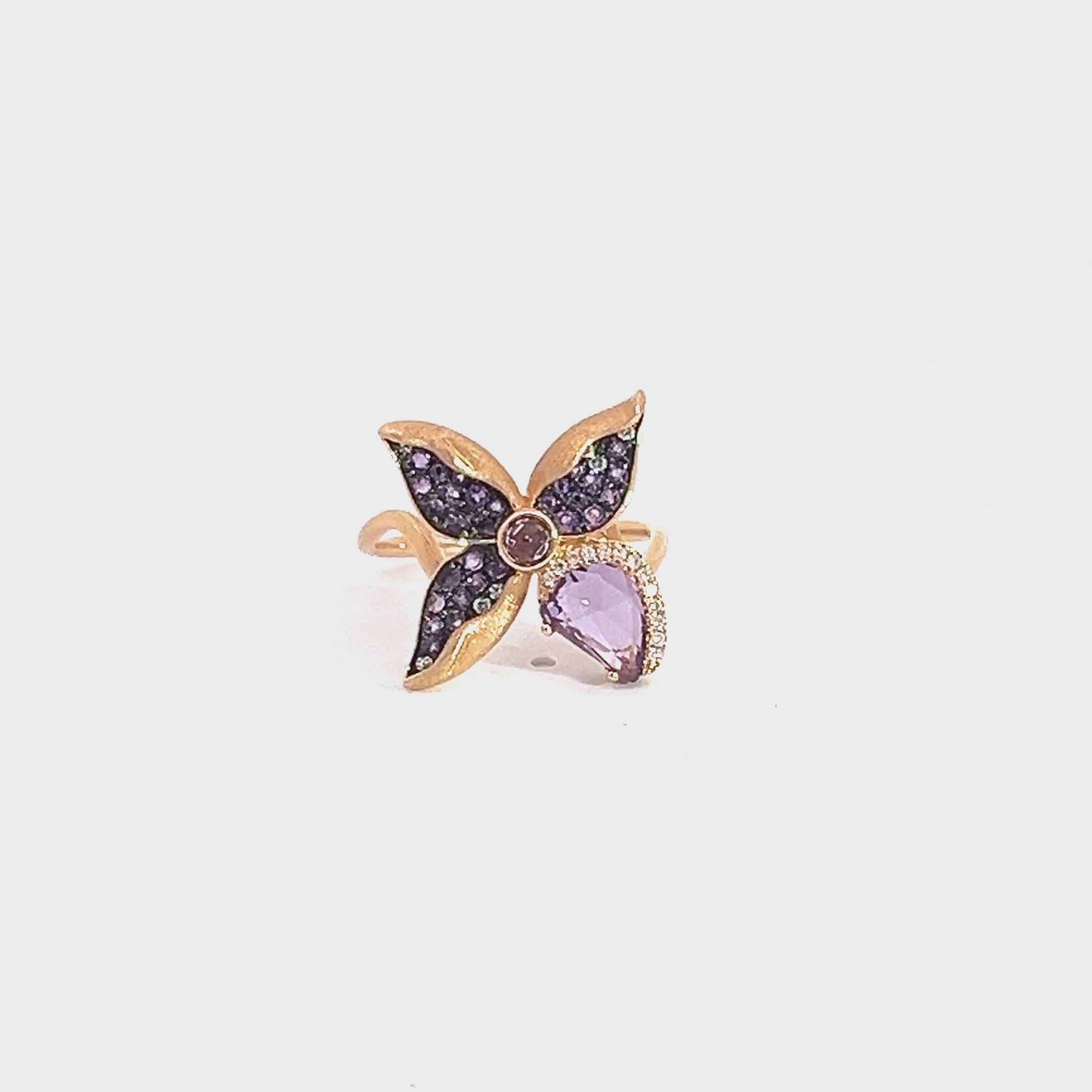 Amethyst Floral Ring
