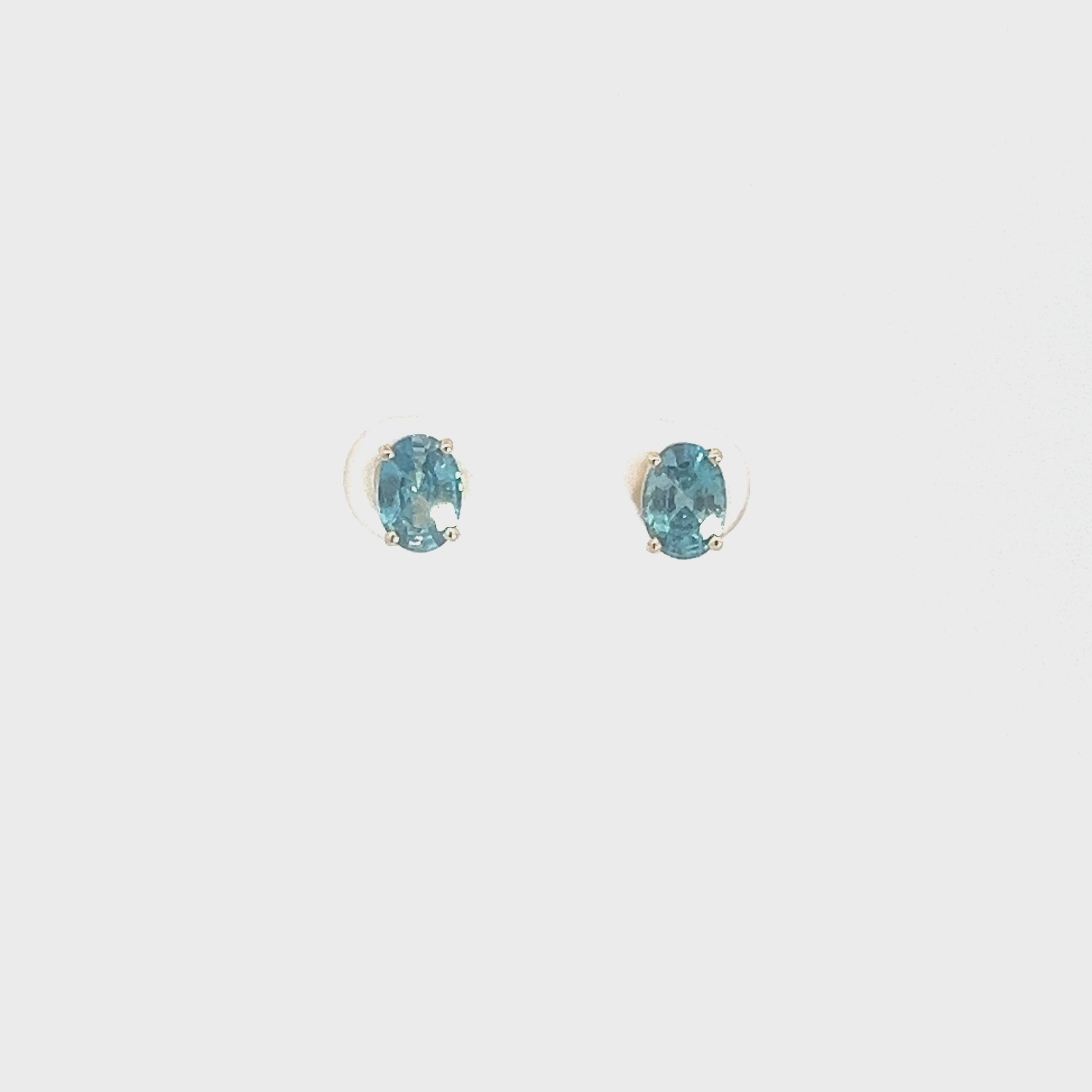 Blue Zircon Stud Earrings