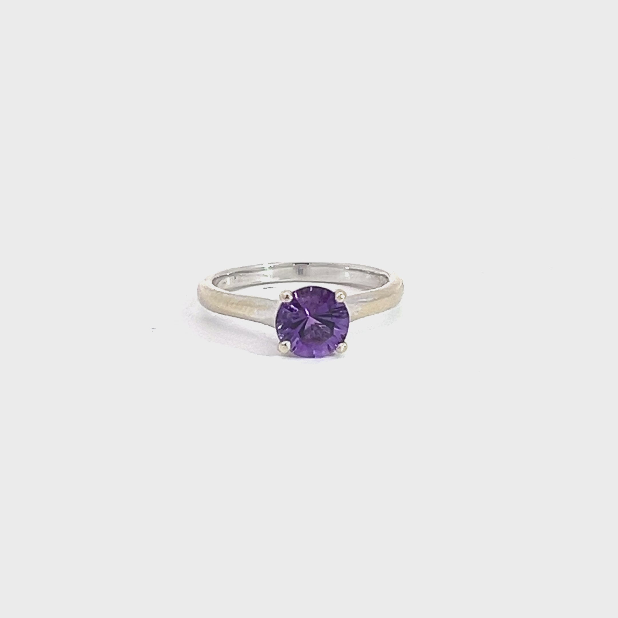 Amethyst Solitaire Ring
