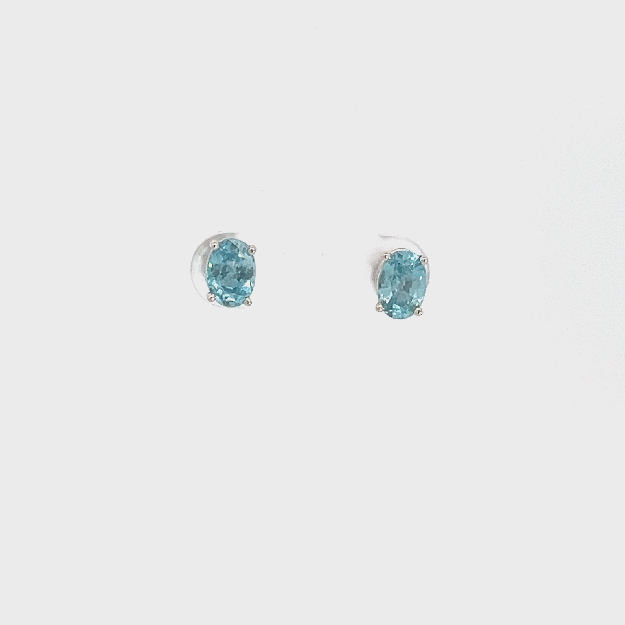 Blue Zircon Stud Earrings