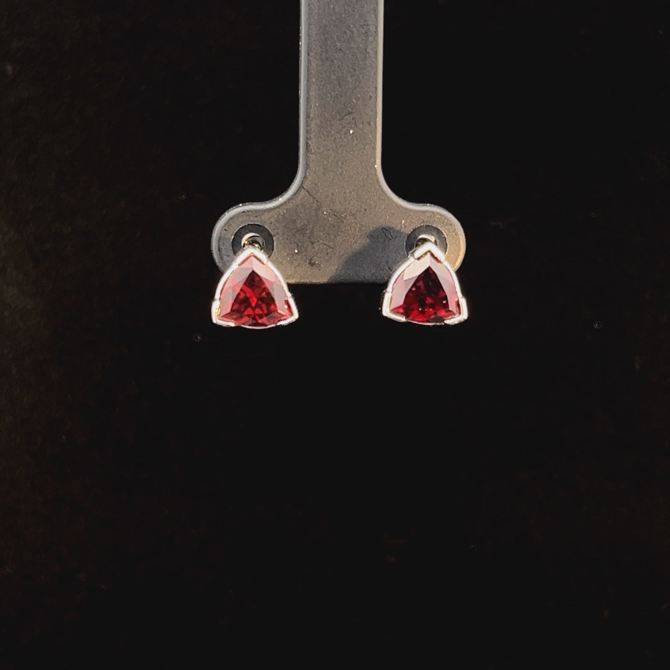Red Garnet Trillion Studs