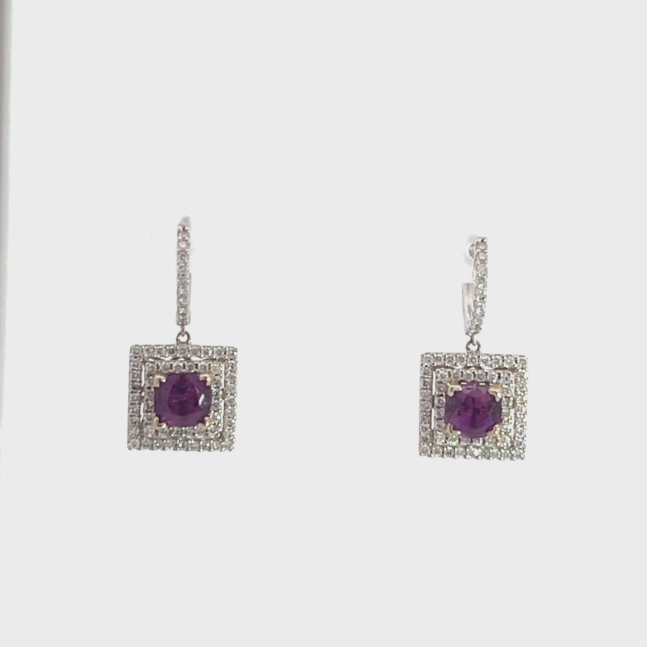 Purple Sapphire Earrings