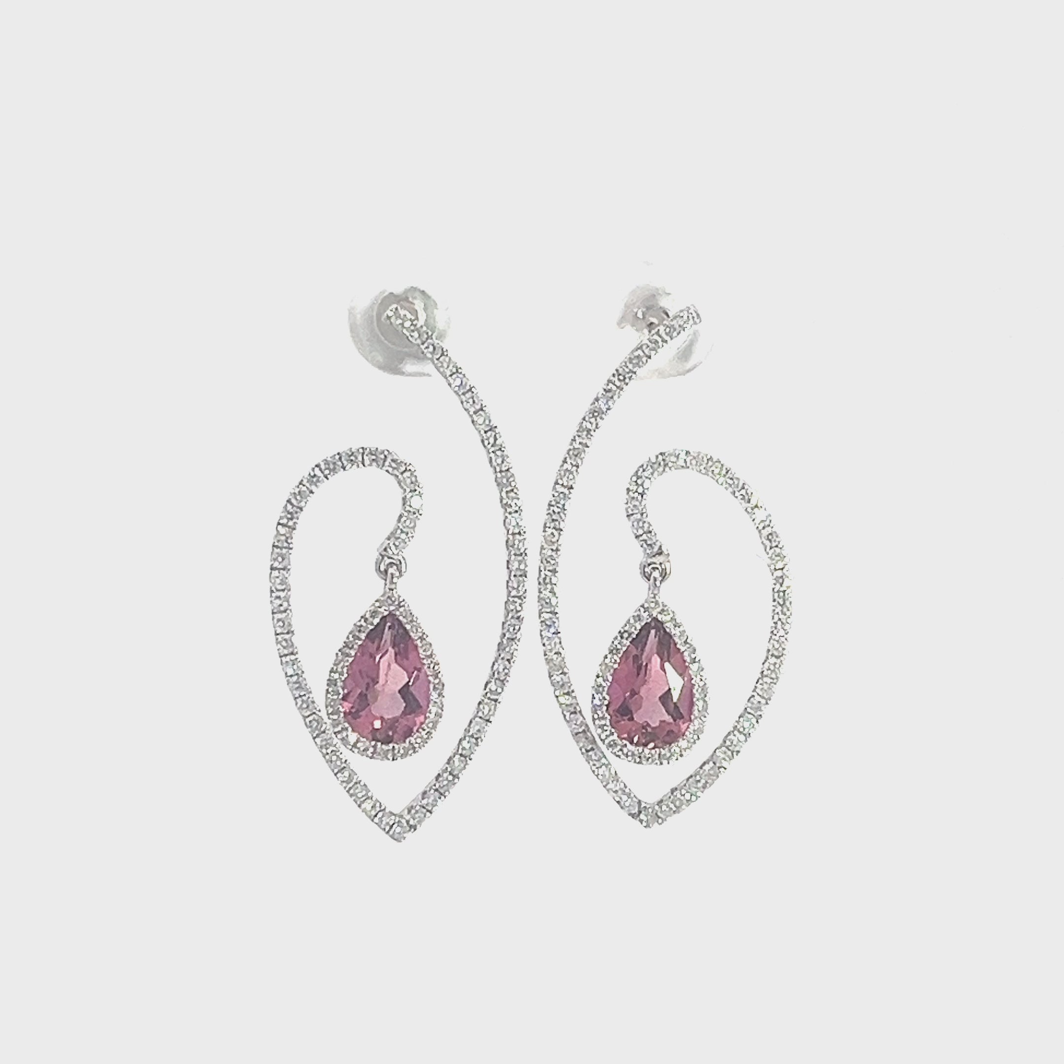 Rubellite Tourmaline Drop Earrings