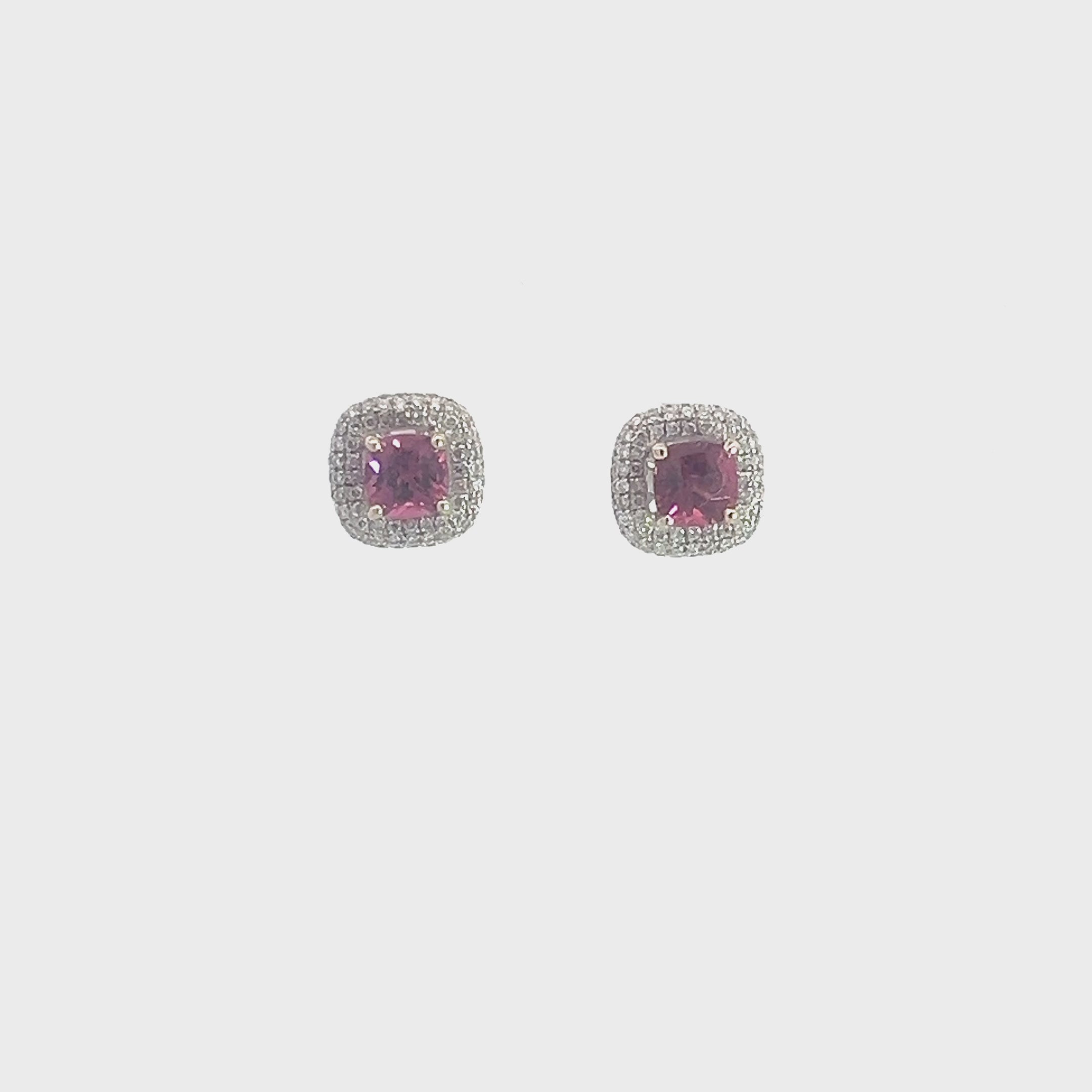 Pink Tourmaline Stud Earrings