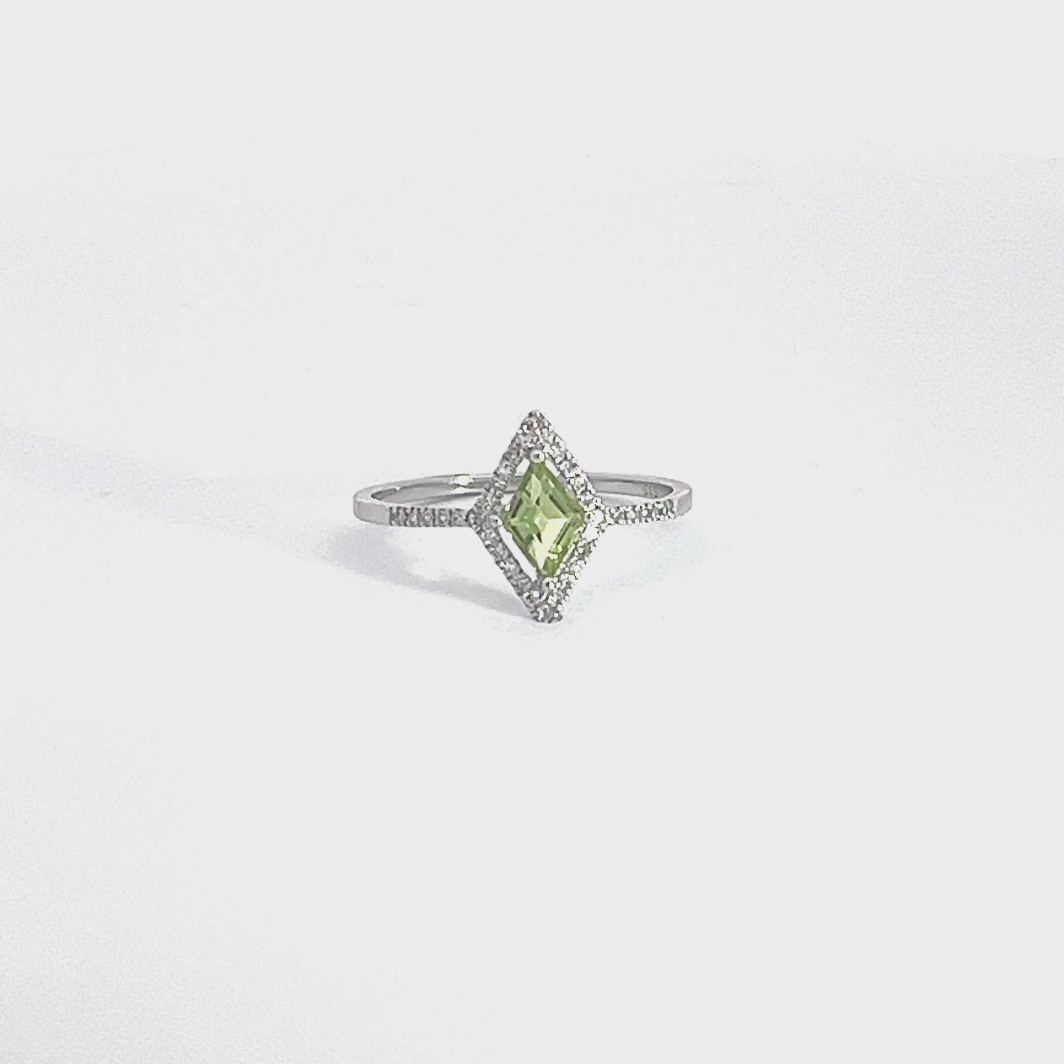 Beautiful Peridot and Diamond Ring