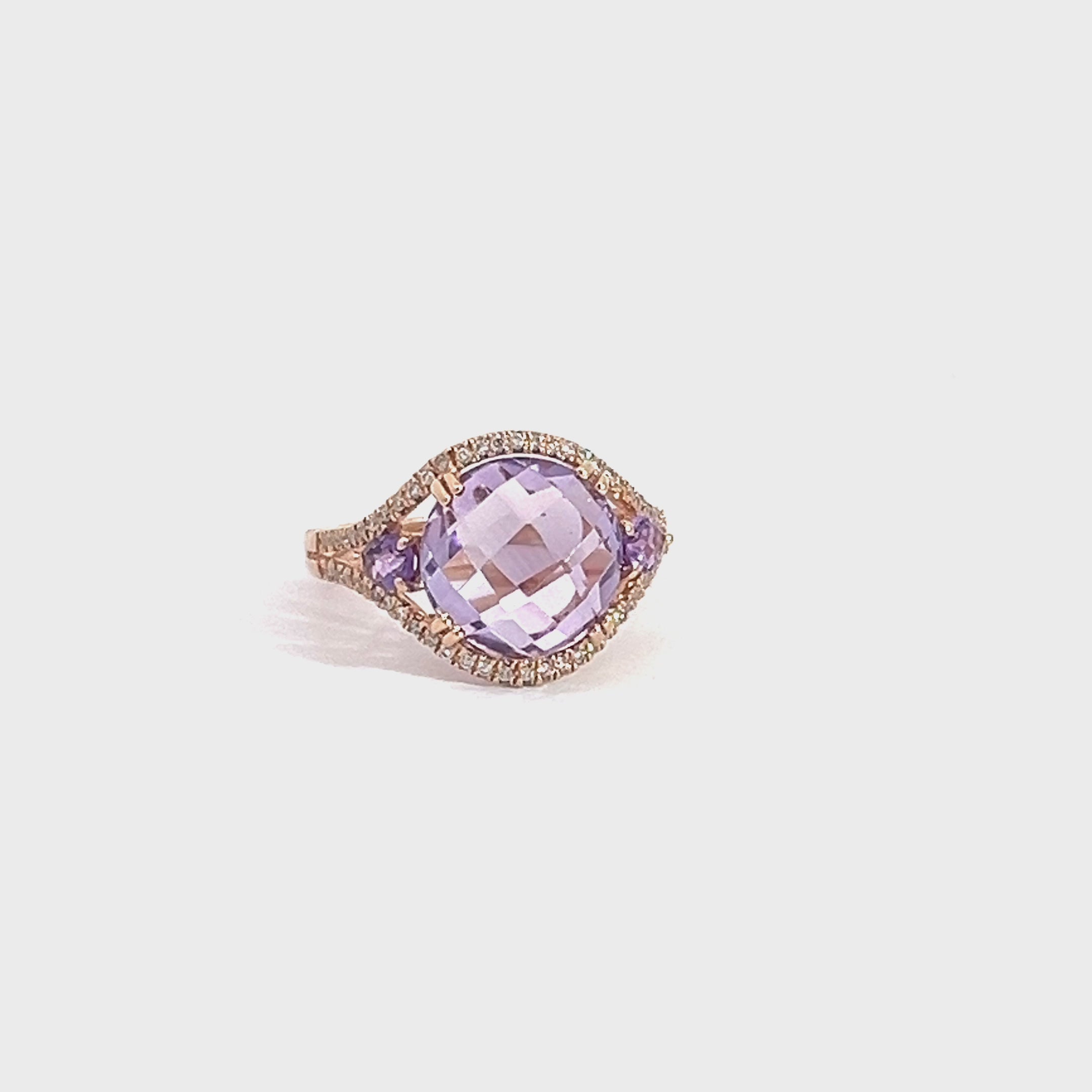 Stunning Amethyst and Diamond Ring