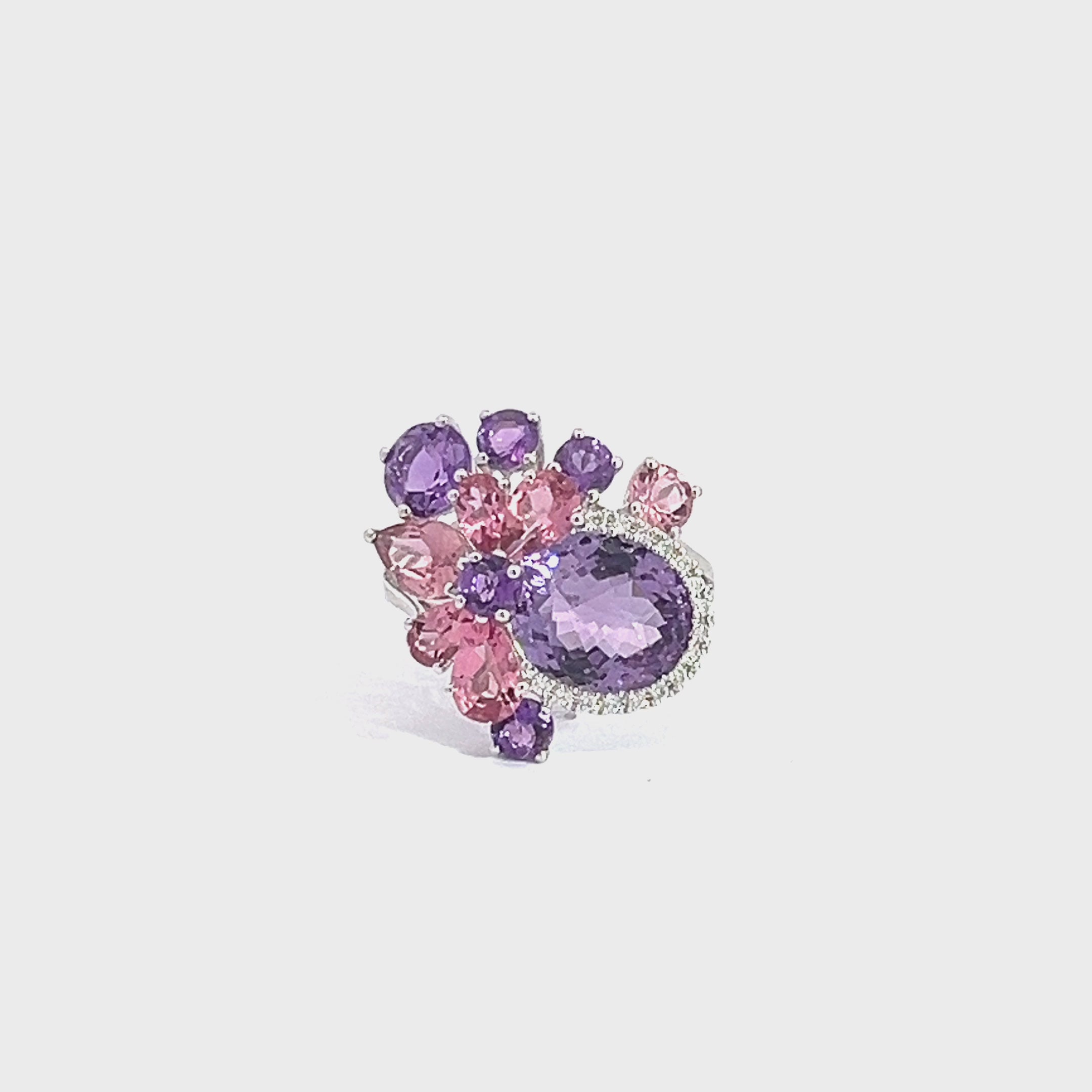 Amethyst and Tourmaline Ring