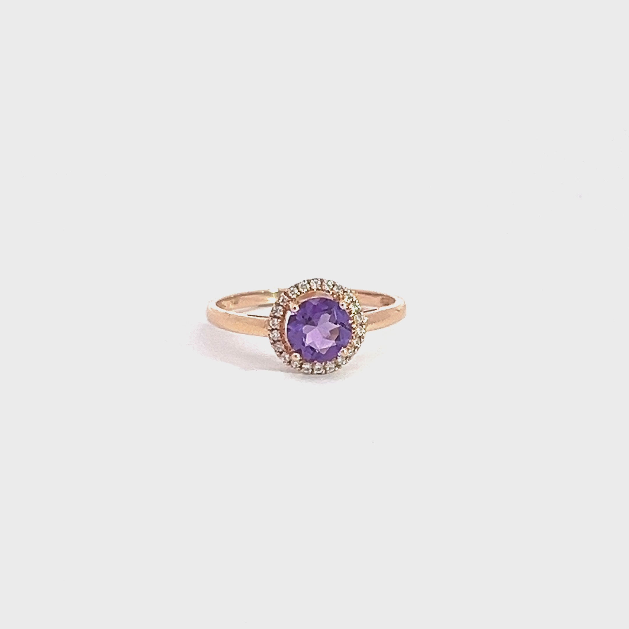 Elegant Amethyst Halo Ring