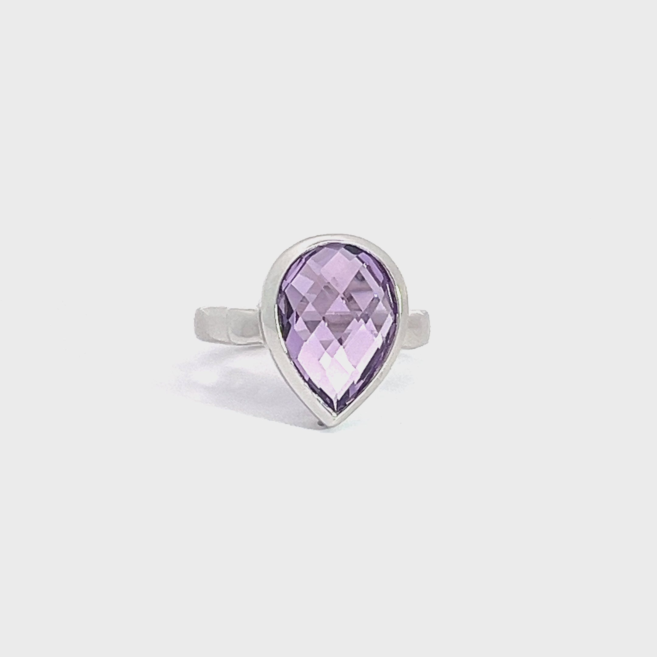 Elegant Pear-Shape Amethyst Ring