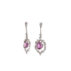 Pink Sapphire Drop Earrings