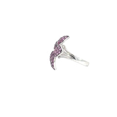 Ruby Plumeria Flower Ring
