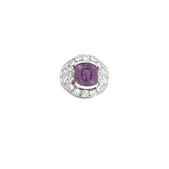 4.10ct Pink/Purple Sapphire and Diamond Ring