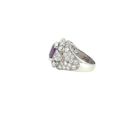 4.10ct Pink/Purple Sapphire and Diamond Ring