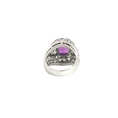 4.10ct Pink/Purple Sapphire and Diamond Ring
