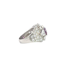 4.10ct Pink/Purple Sapphire and Diamond Ring
