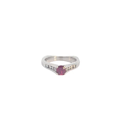 White Gold Ring with Rubies and Diamonds