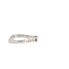 White Gold Ring with Rubies and Diamonds