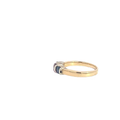 Ruby and Sapphire Three Stone Ring
