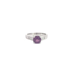 Classic 1.75ct Purple Sapphire and Diamond Ring