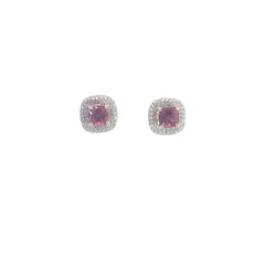 Pink Tourmaline Stud Earrings