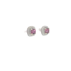 Pink Tourmaline Stud Earrings