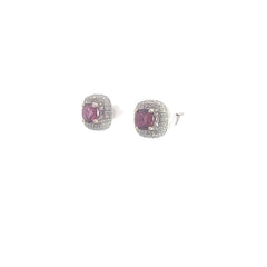 Pink Tourmaline Stud Earrings
