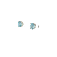 Blue Zircon Stud Earrings