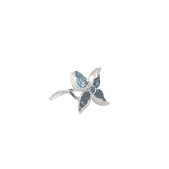 Blue Topaz Flower Ring
