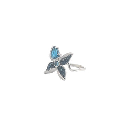 Blue Topaz Flower Ring