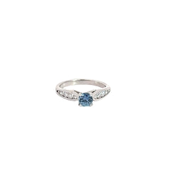 Blue Sapphire and Diamond Ring