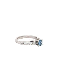 Blue Sapphire and Diamond Ring