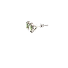Heart-Shaped Green Sapphire Earrings