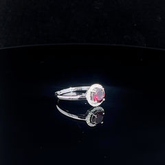 Garnet Halo Ring
