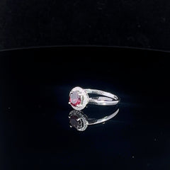 Garnet Halo Ring