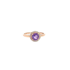 Elegant Amethyst Halo Ring