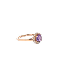 Elegant Amethyst Halo Ring